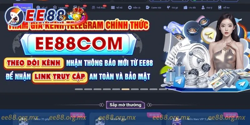 Giao diện chính của nhà cái EE88 xanh chín hàng đầu