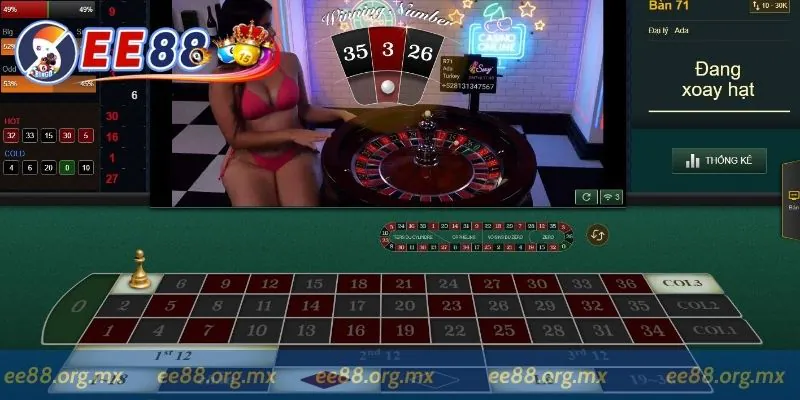 Roulette live tại EE88 